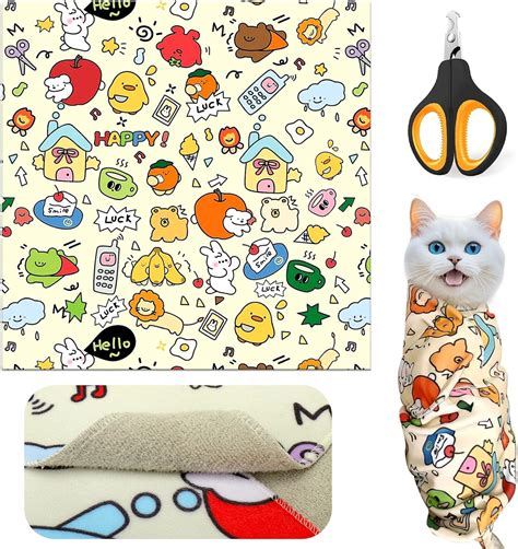 Cat Grooming Accessories - Cat Wrap for Cutting Nails with Cat Nail ...