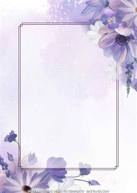 22+ Dark Purple Floral Canva Wedding Invitation Templates