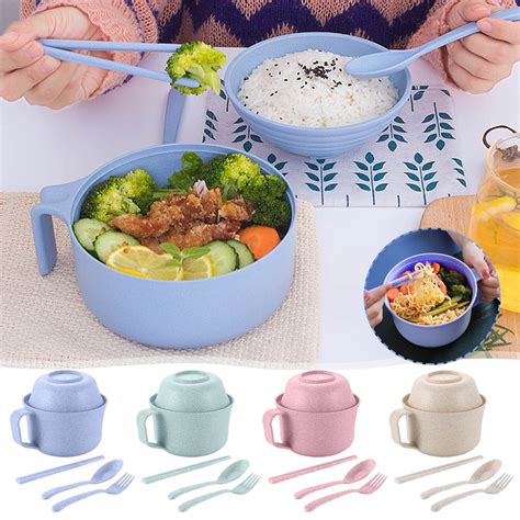 JLFNYA Microwave Ramen bowl Set,Instant Noodles Bowl with Chopsticks ...