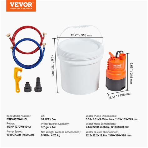 VEVOR Tankless Water Heater Flushing Kit, Includes Efficient Pump & 3.7 ...