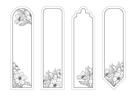 Free Printable Bookmarks with Flowers and Leaves