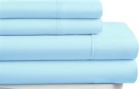 Light blue Waterbed Sheet Set 100% organic cotton - AanyaLinen