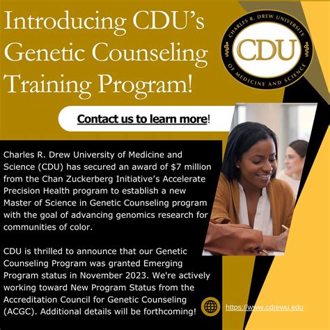 It's my pleasure to introduce the Emerging Genetic Counseling Program at Charles R. Drew ...