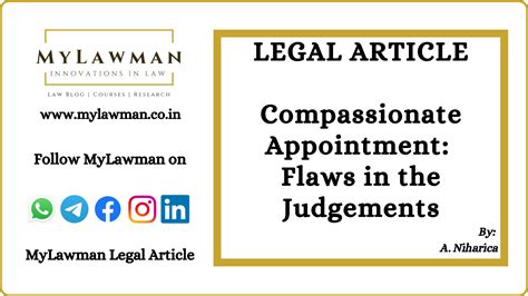 [Legal Article] Compassionate Appointment: Flaws in the Judgements by A ...