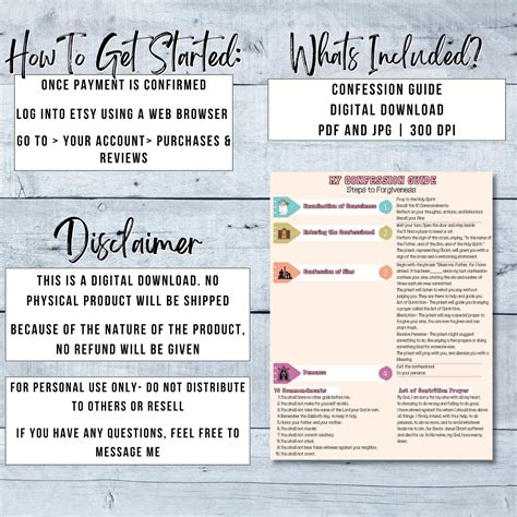 Catholic Confession Guide Prayer Card for Kids (PDF) - Etsy
