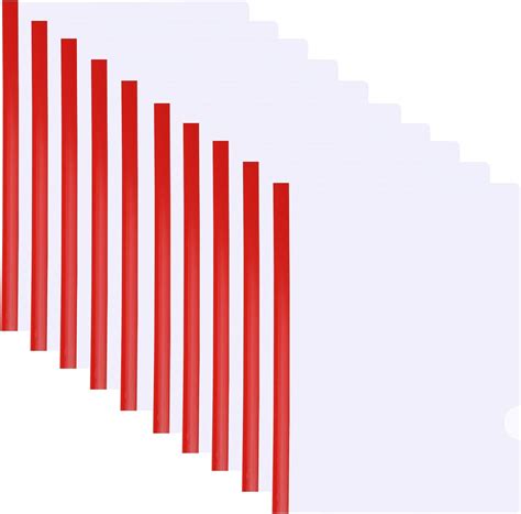 Buy GUOKOFF A4 Clear Report Cover, 7mil, Red(10 Pack), 15mm Sliding Bar ...