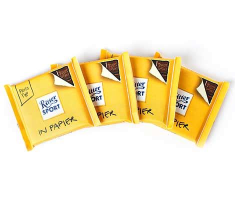 Schokolade in Papierverpackung: Ritter Sport stellt Prototypen vor