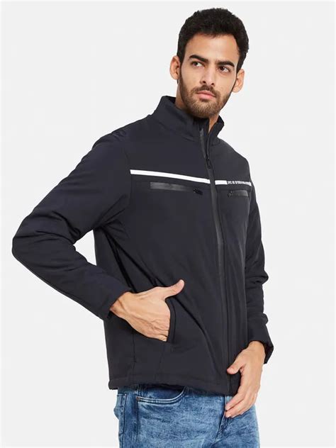 METTLE Men Navy Blue Denim Jacket