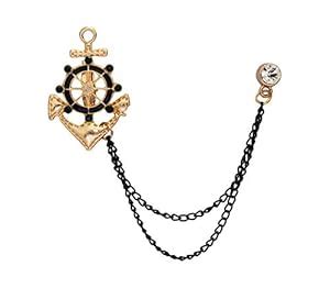 Buy Knighthood Golden Anchor Rudder Ships Wheel Nautical with Black ...