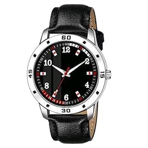 Buy av times 99 Stylish Black Leather Belt Big Steel Avio Dial All ...