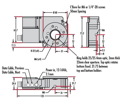 60mm Motorized Rotary Stage, Integrated Controller, Rotary Encoder