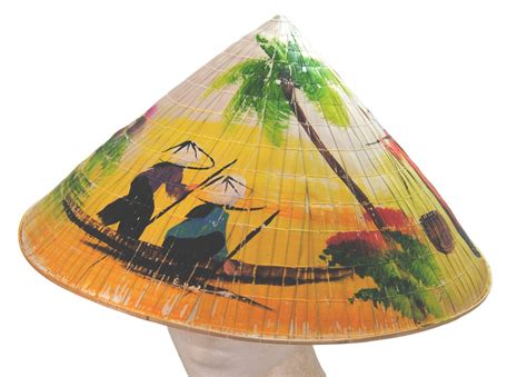 Genuine Painted Vietnamese Non La Conical Hat Vietnam Asia Viet Cong ...