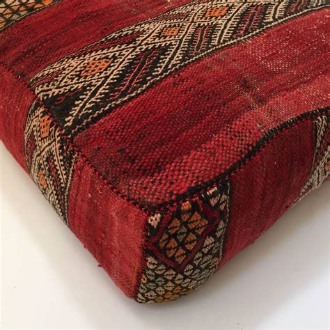 Moroccan Floor Pillow Tribal Seat Cushion Made from a Vintage Berber ...