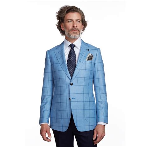 Baby Blue Window Pane Suit Jacket