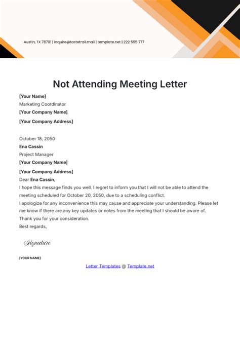 Mandatory Staff Meeting Letter