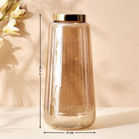 Buy Leon Rims Glass and Metal Tapered Tabletop Vase from Home Centre at ...