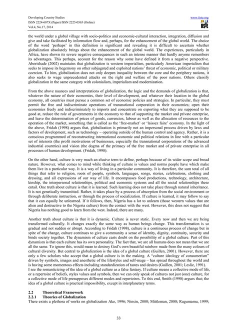 Impact of globalization on socio cultural development in nigeria | PDF