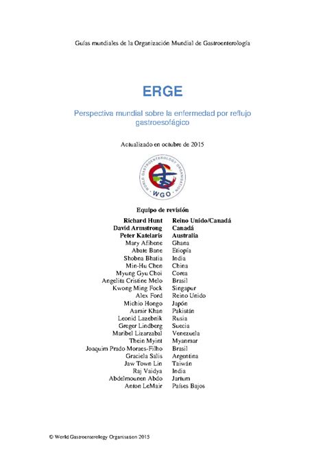 Gastroesophageal reflux disease spanish 2015 - © World Gastroenterology ...