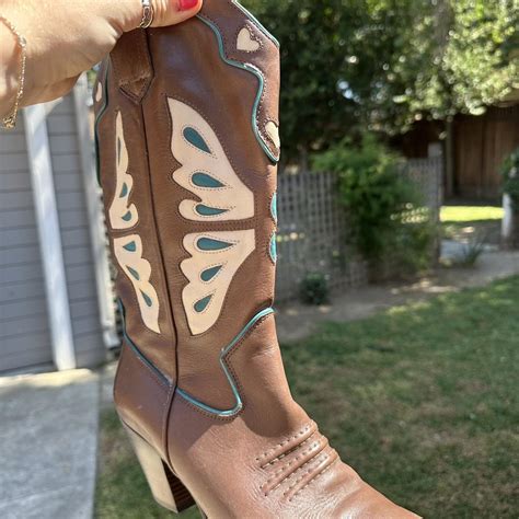 Absolutely INCREDIBLE butterfly cowgirl boots! So... - Depop