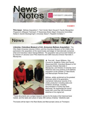 Fillable Online library osu 11/2/2011 Libraries, Columbus Museum of Art ...