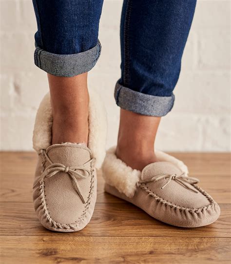 Camel | Womens Sheepskin Moccasin Slipper | WoolOvers AU