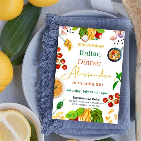 Italian Dinner Party Invitations
