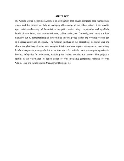 Crime - It can used to report crimes and manage all the activities in a ...