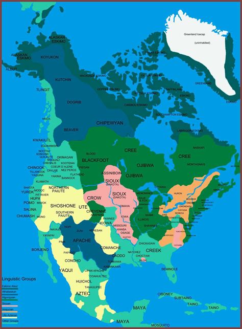 North America Native American Tribes Map