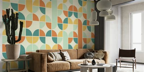 Mid-Century Modern Geometric Wallpaper | Happywall