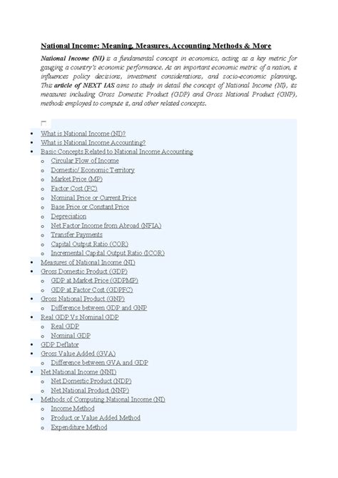 National Income - it talks about Indian Economy - National Income ...