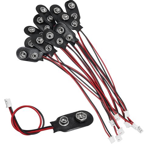 9 Volt Battery Holder 10-Pack 9V Battery Connector Snaps - T-Type Clip ...
