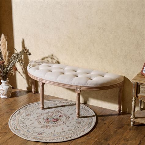 VONLUCE Half Moon Window Bench, 49" French Country Bench for Bedroom ...