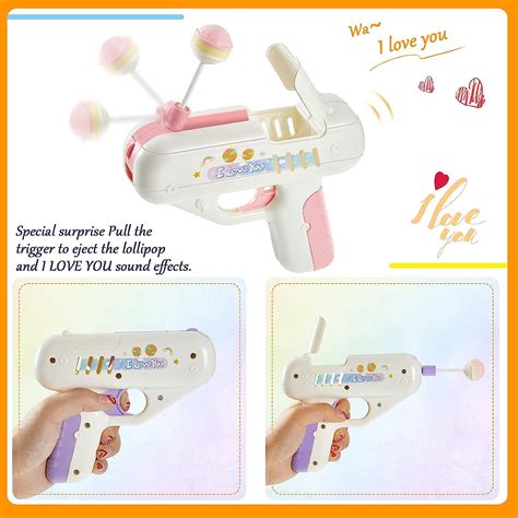 Buy 2 Pieces Lollipop Gun Toy Sugar Gun Sweet Toys Candy Gun Toy ...