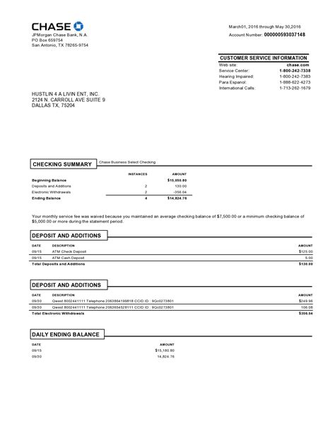 Editable Printable Chime Bank Statement Pdf - Printable Templates