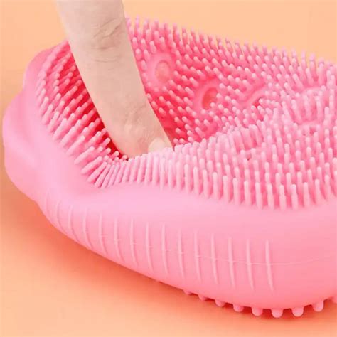Silicone Super Soft Silicone Bath Brush Double-Sided Body Scrubber Bru ...