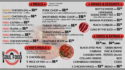 Forever Family Soul Food Restaurant menu in Lawrenceville, Georgia, USA