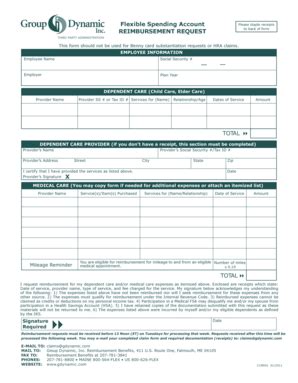 Fillable Online TOTAL X Flexible Spending Account REIMBURSEMENT REQUEST ...