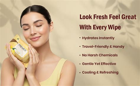 Premier Refreshing Wet Wipes (50 Sheets) | 10 Pulls per Pack, Set of 5 ...