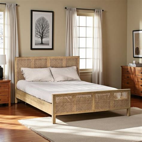 Grain Glow Wood Bed Without Storage – Indian Hub