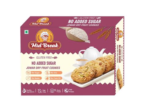 Midbreak No Added Sugar Jowar Millet & Dry Fruit Cookies 200g (Pack of ...