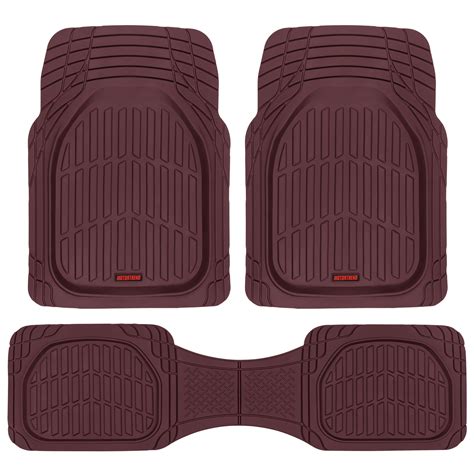 Motor Trend FlexTough Floor Mats for Cars, Burgundy Deep Dish All ...