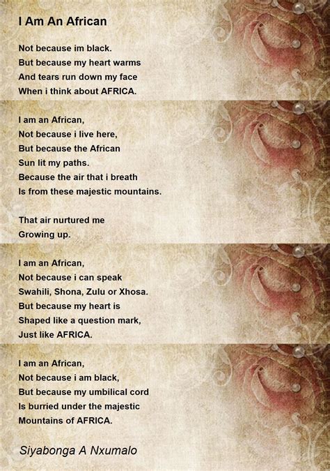 I Am An African Poem by Siyabonga A Nxumalo - Poem Hunter