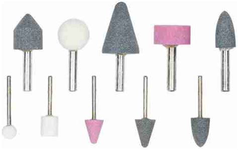 GSK Cut 10 Pcs Shank Abrasive Mounted Stone Grinding Wheel Head Rotary ...