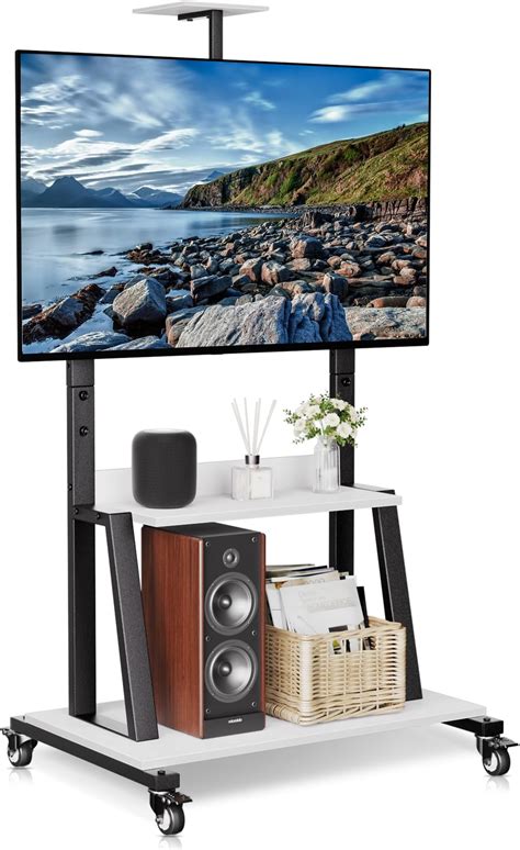 Amazon.com: Mobile TV Stand with Wheels, Heavy Duty Rolling TV Cart ...