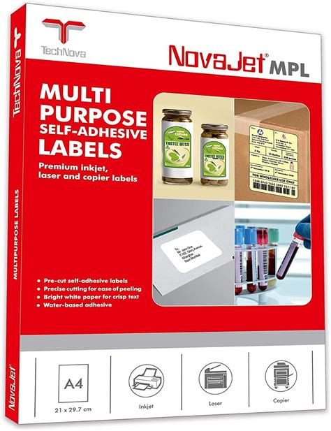 NovaJet Multipurpose Label for Inkjet/Laser Printer 65 Label (Size of ...