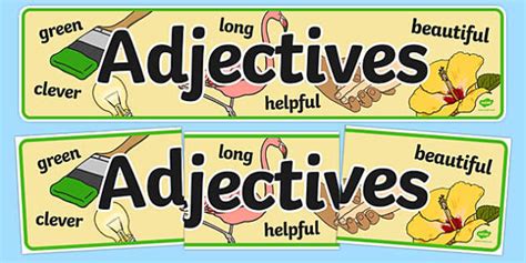 👉 Adjectives Display Banner (teacher made) - Twinkl