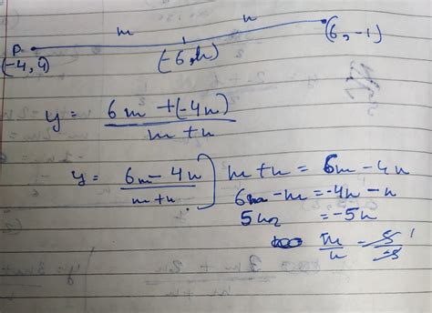 chapter : section formula 4. Find the ratio in which the point X (-6, h ...