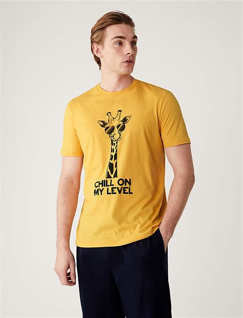 Buy Pure Cotton Giraffe Print Loungewear Top at Marks & Spencer