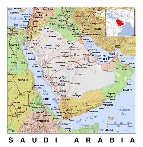 Qatar Saudi Arabia Map