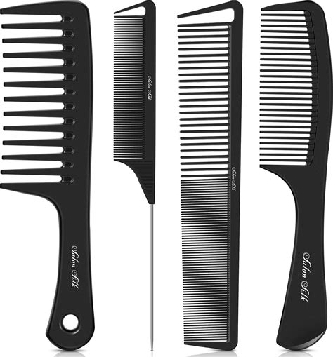 Amazon.com : SALONSILK 4PCS Professional Comb Set, Wide Tooth Rat Tail ...